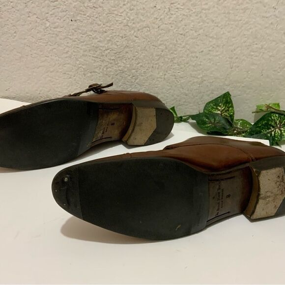 To Boot New York Men’s  8 brown leather double monk strap cap-toe dress shoes